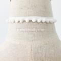 Tour de cou tissu personnalisé pour femme dentelle blanche Pom collier